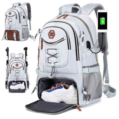 Travel Backpack - Large Capacity, Multi-Compartment, Water-Resistant, Laptop, with Shoe Storage