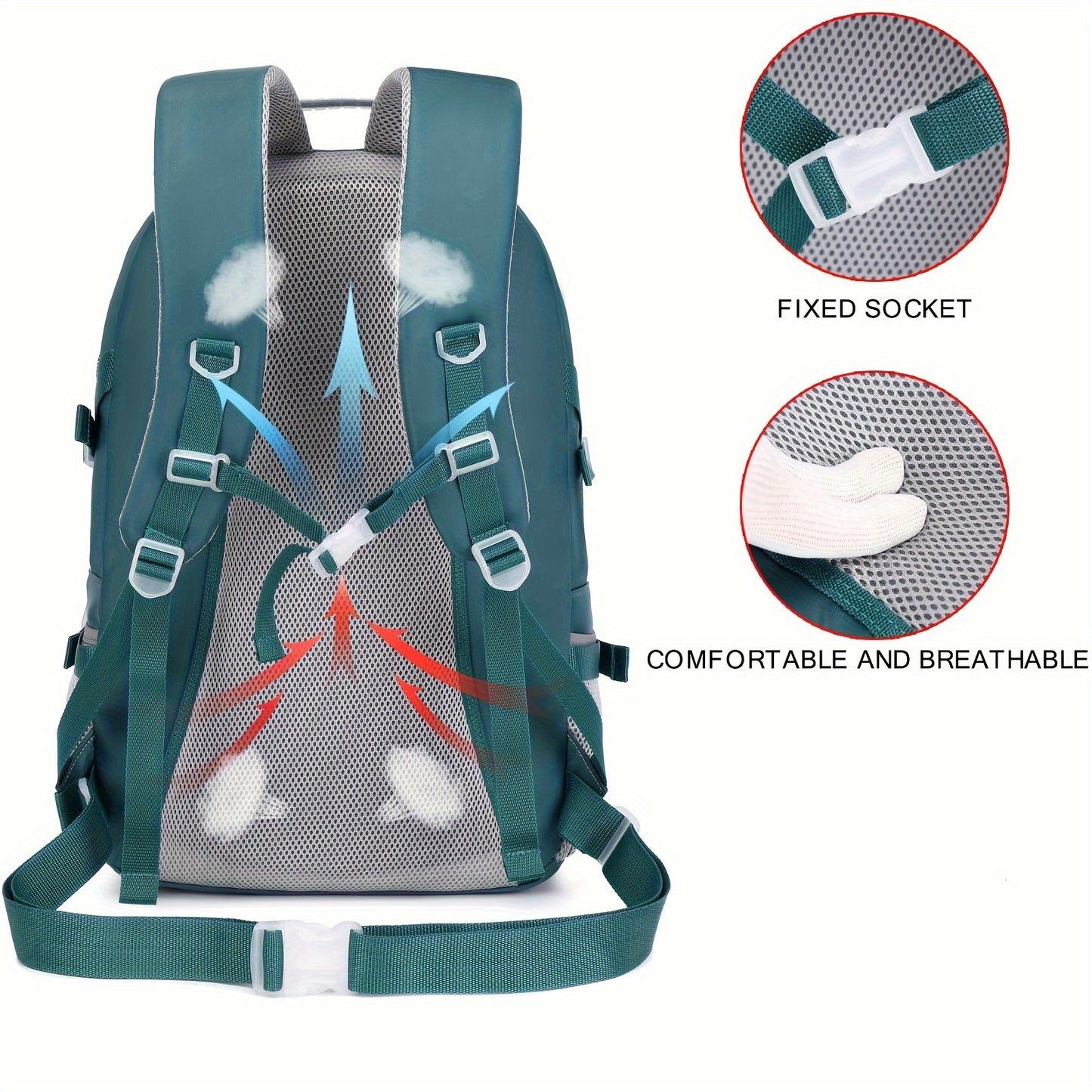 Travel Backpack - Large Capacity, Multi-Compartment, Water-Resistant, Laptop, with Shoe Storage